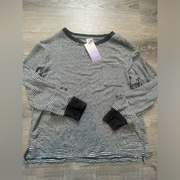 NWT Stars Above Women's Striped Perfectly Cozy Sweatshirt - XS - Picture 2 of 3